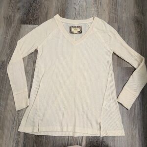 Maeve by anthropology waffle knit long sleeve top size Xsmall